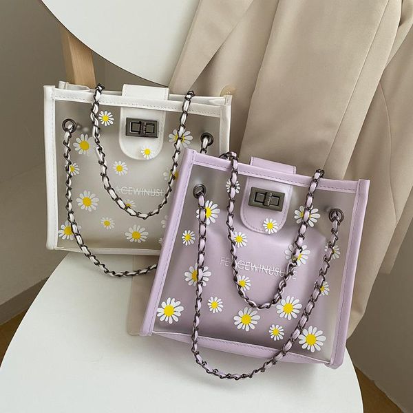 evening bags creative design transparent pvc handbag classic texture chic daisy flower clutch totes pu shoulder bag composite set
evening bags creative design transparent pvc handbag classic texture chic daisy flower clutch totes pu shoulder bag composite set