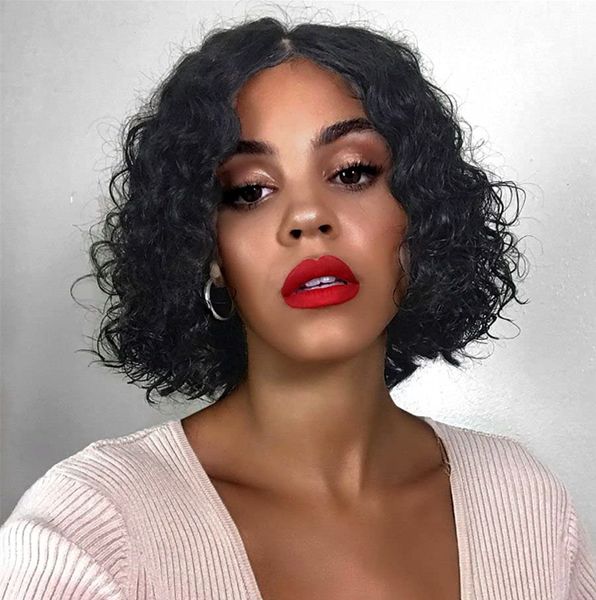 short wavy human hair wigs with lace part brazilian loose wave wig glueless for black women 130% density diva1, Black;brown
short wavy human hair wigs with lace part brazilian loose wave wig glueless for black women 130% density diva1, Black;brown