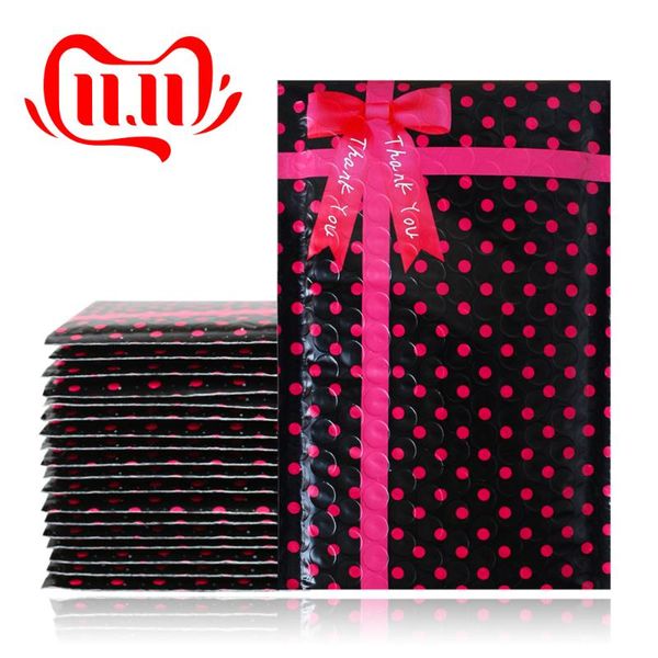 gift wrap 10pcs 4x7'' 120x180mm bowknot design small black polka dots poly thank you bubble mailers,self sealing padded mailing en
gift wrap 10pcs 4x7'' 120x180mm bowknot design small black polka dots poly thank you bubble mailers,self sealing padded mailing en