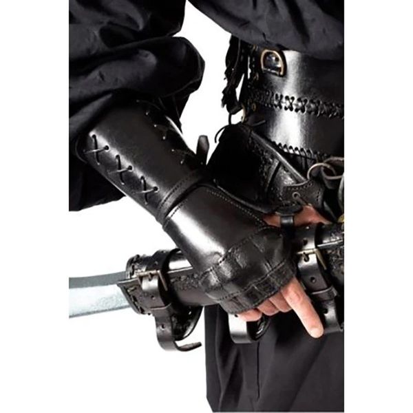 wrist support armor handguard archer costume men's women's steampunk samurai leather wristband long gloves viking cuffs, Black;red
wrist support armor handguard archer costume men's women's steampunk samurai leather wristband long gloves viking cuffs, Black;red