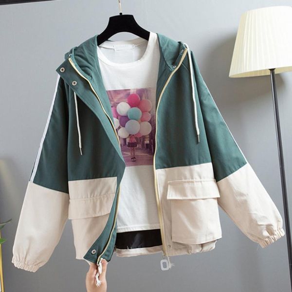 women's jackets patchwork hooded jacket women 2021 harajuku casual long sleeve plus size black coat female autumn loose streetwear oute, Black;brown
women's jackets patchwork hooded jacket women 2021 harajuku casual long sleeve plus size black coat female autumn loose streetwear oute, Black;brown
