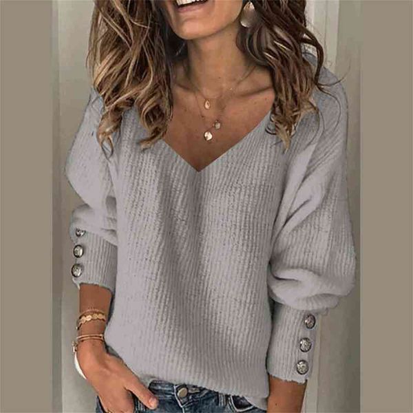 women fashion sweater pullovers solid buttons sleeve casual v neck warm women sweaters autumn clothing pull femme, White;black
women fashion sweater pullovers solid buttons sleeve casual v neck warm women sweaters autumn clothing pull femme, White;black