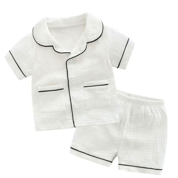 clothing sets toddler girls boys cotton pure color sleepwear lapel collar short sleeve front button closure pockets t-shirt shorts pajamas s, White
clothing sets toddler girls boys cotton pure color sleepwear lapel collar short sleeve front button closure pockets t-shirt shorts pajamas s, White