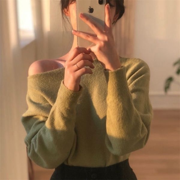 korean chic autumn and winter gentle one-shoulder pullover design all-match white long-sleeved knitted sweater women gx1259 210506
korean chic autumn and winter gentle one-shoulder pullover design all-match white long-sleeved knitted sweater women gx1259 210506