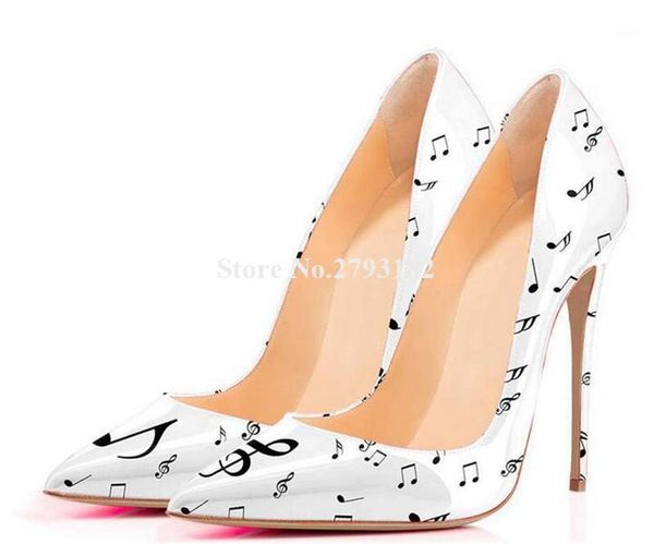 dress shoes brand design patent leather pointed toe music notes printed stiletto heel pumps white black high heels formal
dress shoes brand design patent leather pointed toe music notes printed stiletto heel pumps white black high heels formal