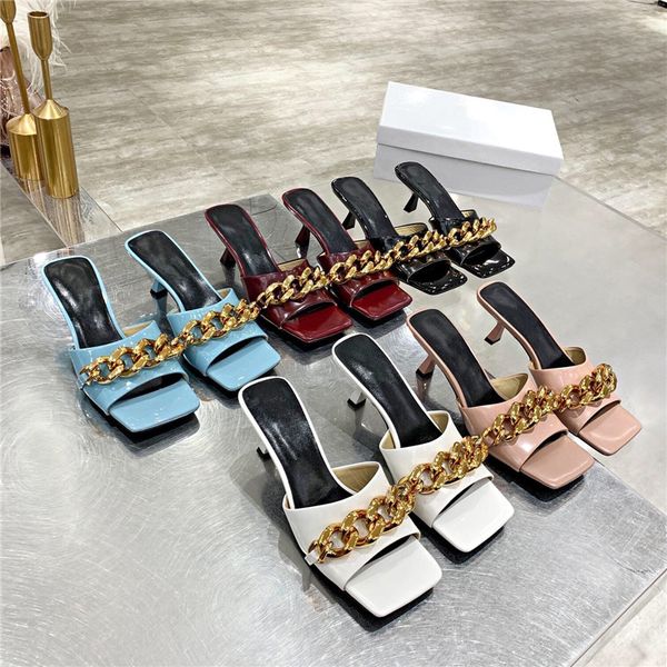 2021 summer open toe slippers white women's high red heels sandals luxury designer metal chain decorative leather black wedding shoes 3
2021 summer open toe slippers white women's high red heels sandals luxury designer metal chain decorative leather black wedding shoes 3