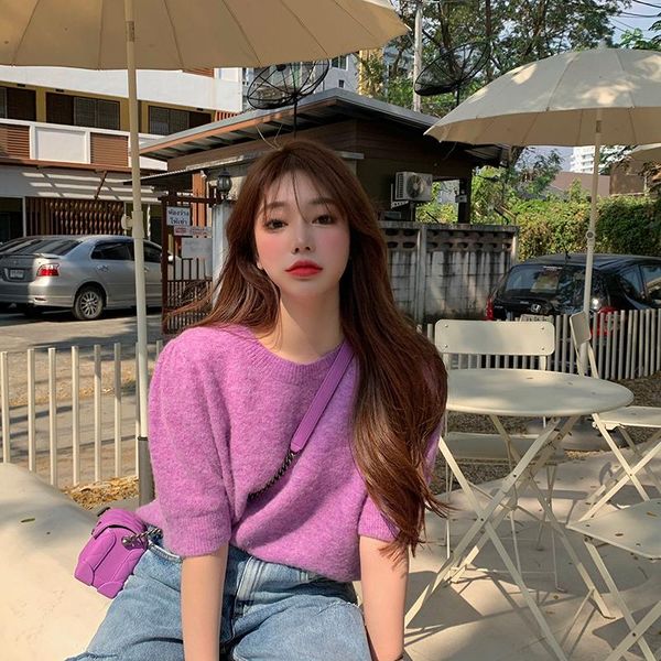 women's sweaters korean style knitted women loose purple o neck short sleeve sweater female jumpers (r98085, White;black
women's sweaters korean style knitted women loose purple o neck short sleeve sweater female jumpers (r98085, White;black