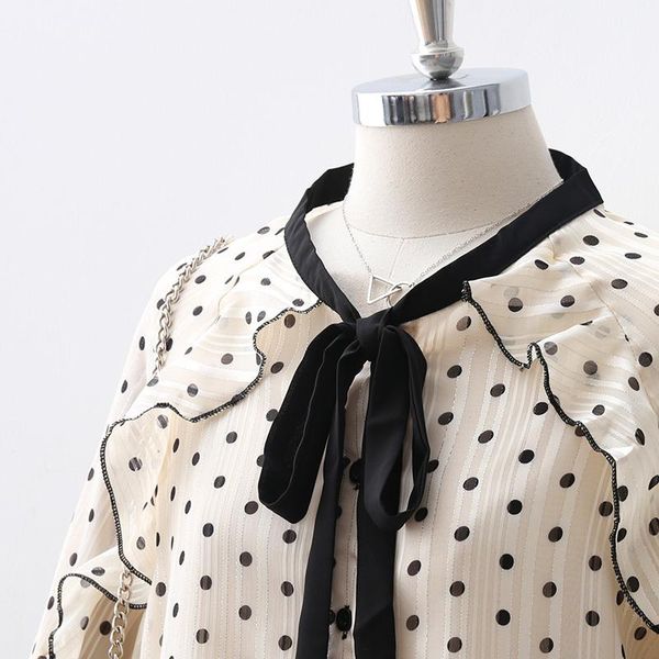 women's blouses & shirts womens and polka dot print ruffle elegant design long sleeve chiffon bow tie vintage office lady tunic shirt, White
women's blouses & shirts womens and polka dot print ruffle elegant design long sleeve chiffon bow tie vintage office lady tunic shirt, White