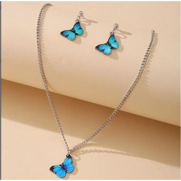 pendant necklaces butterfly earrings necklace bracelet set chain choker jewelry women fashion accessories gifts, Silver
pendant necklaces butterfly earrings necklace bracelet set chain choker jewelry women fashion accessories gifts, Silver