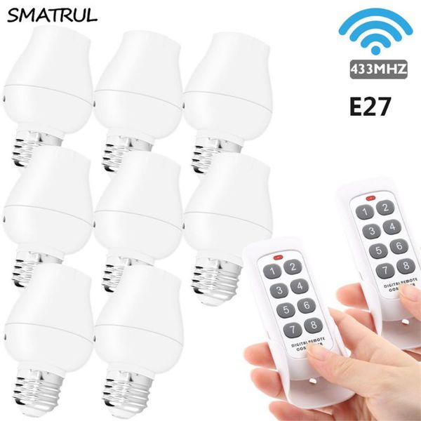 smart home control smatrul e27 lamp holder 8 keys remote wireless switch light bulb electrical push 433mhz rf wall 
smart home control smatrul e27 lamp holder 8 keys remote wireless switch light bulb electrical push 433mhz rf wall