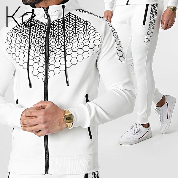 gym clothing ke 2021 spring autumn sportswear men's european and american hooded jacket electronic honeycomb printed casual trousers su, White;black
gym clothing ke 2021 spring autumn sportswear men's european and american hooded jacket electronic honeycomb printed casual trousers su, White;black