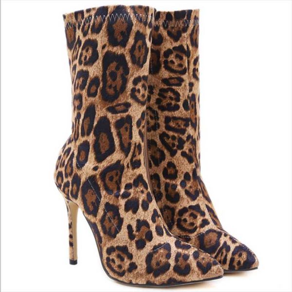 boots women mid-calf stilettos high heel 11.5cm leopard fashion ladies shoes pumps pointed toe zipper female footwear, Black
boots women mid-calf stilettos high heel 11.5cm leopard fashion ladies shoes pumps pointed toe zipper female footwear, Black