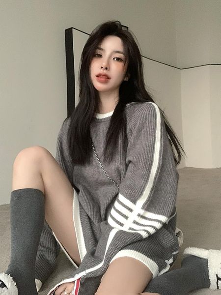 women's sweaters fall winter women knitted sweater mid length vintage patchwork button all-match chic knitwear female casual o-neck pul, White;black
women's sweaters fall winter women knitted sweater mid length vintage patchwork button all-match chic knitwear female casual o-neck pul, White;black
