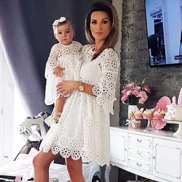 family matching clothes mother daughter dresses women and baby girls white lace dress outfits, Blue
family matching clothes mother daughter dresses women and baby girls white lace dress outfits, Blue