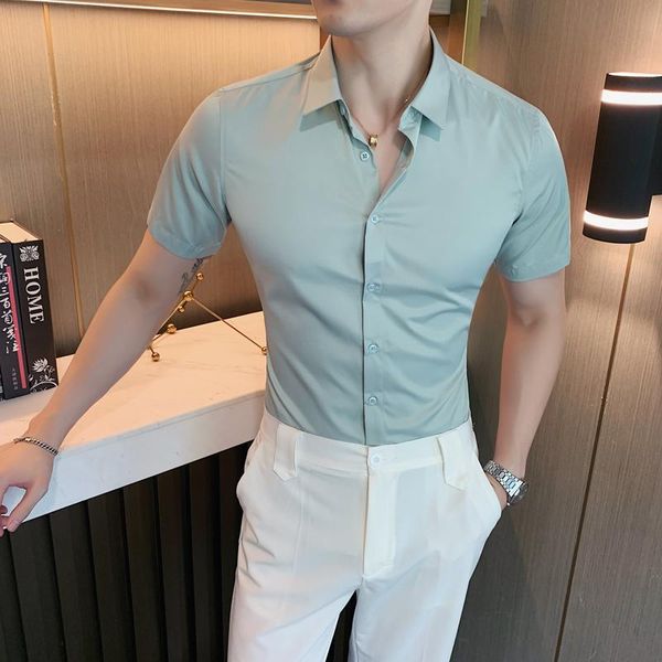 men's casual shirts 2021british luxury non-iron ice silk stretch silky business short-sleeved shirt senior, White;black
men's casual shirts 2021british luxury non-iron ice silk stretch silky business short-sleeved shirt senior, White;black