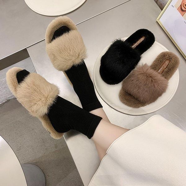 women shoes fluffy winter outdoor home slippers for ladies slides sandals fur flip flops female, Black
women shoes fluffy winter outdoor home slippers for ladies slides sandals fur flip flops female, Black