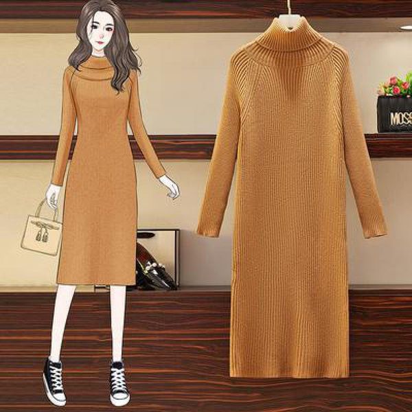 casual dresses 2021 autumn winter women vintage robe long sleeve solid turtleneck loose knit sweater dress fashion ladies elegant, Black;gray
casual dresses 2021 autumn winter women vintage robe long sleeve solid turtleneck loose knit sweater dress fashion ladies elegant, Black;gray
