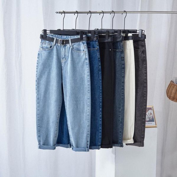 women's jeans high waist straight 2021 autumn fashion casual harem denim pants with belt pockets streetwear ladies trouser, Blue
women's jeans high waist straight 2021 autumn fashion casual harem denim pants with belt pockets streetwear ladies trouser, Blue
