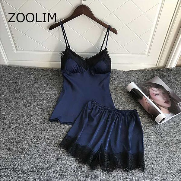 women's sleepwear zoolim women pajamas set satin pijama silk home wear lace clothing chest pads spaghetti strap sleep lounge pyjama pz7, Black;red
women's sleepwear zoolim women pajamas set satin pijama silk home wear lace clothing chest pads spaghetti strap sleep lounge pyjama pz7, Black;red