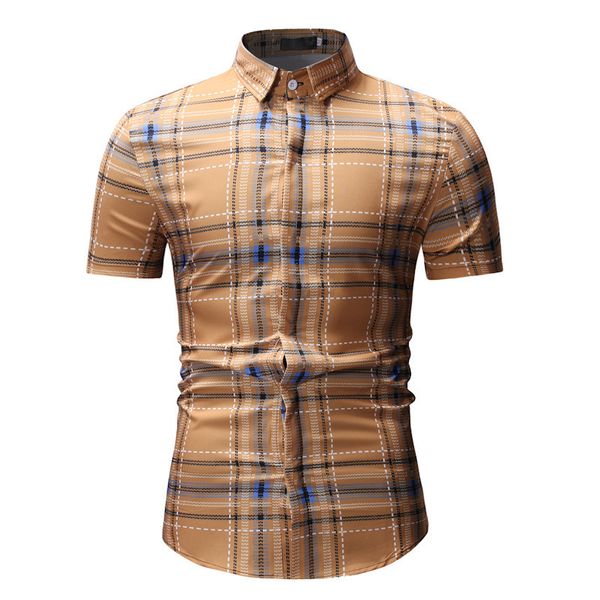 men's shirts 2021 plaid caual y17, White;black