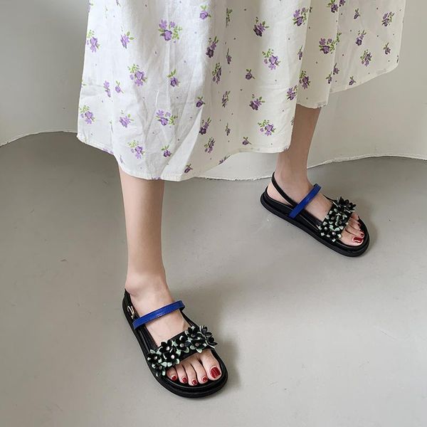 sandals black women shoes flat platform summer sweet flower open toe fashion beach mujer 2021 
sandals black women shoes flat platform summer sweet flower open toe fashion beach mujer 2021