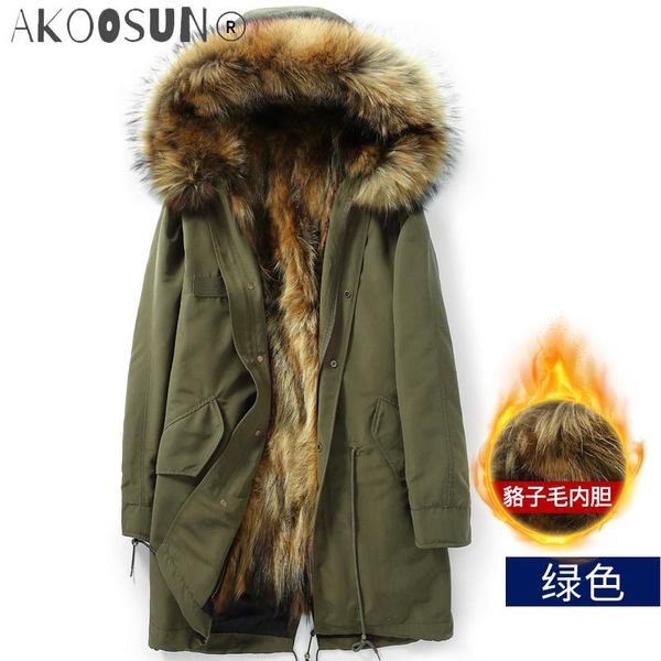 men's leather & faux akoosun winter jacket men parka real raccoon fur liner long coat parkas hombre warm overcoat manteau homme hiver k, Black
men's leather & faux akoosun winter jacket men parka real raccoon fur liner long coat parkas hombre warm overcoat manteau homme hiver k, Black