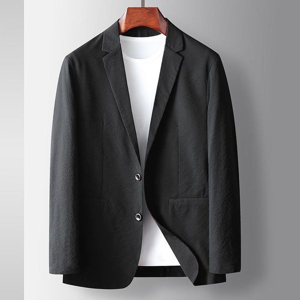 men's suits & blazers summer black men casual thin ruffled slim fit long sleeve button up mens blazer oversize office wear 3xl 4xl, White;black
men's suits & blazers summer black men casual thin ruffled slim fit long sleeve button up mens blazer oversize office wear 3xl 4xl, White;black
