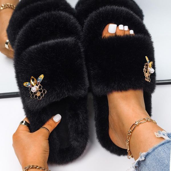 slippers fluffy women honeycomb faux fur slides ladies flip flops platform sandals designer cozy winter warm shoes 2021, Black
slippers fluffy women honeycomb faux fur slides ladies flip flops platform sandals designer cozy winter warm shoes 2021, Black
