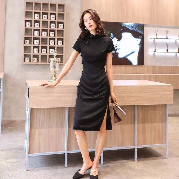 elegant chinese traditional dress temperament cheongsam dress solid color black soft chinese style qipao plus size 11939, Red
elegant chinese traditional dress temperament cheongsam dress solid color black soft chinese style qipao plus size 11939, Red
