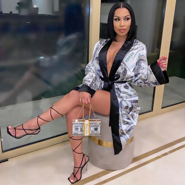 casual dresses long sleeve money printing sleep robe ladies home clothing sashes wear women dress lounge wears, Black;gray
casual dresses long sleeve money printing sleep robe ladies home clothing sashes wear women dress lounge wears, Black;gray