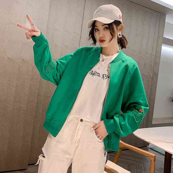 embroidered baseball suit women's coat spring and autumn 2021 new korean loose temperament versatile pure cotton short fashion, Black;brown
embroidered baseball suit women's coat spring and autumn 2021 new korean loose temperament versatile pure cotton short fashion, Black;brown