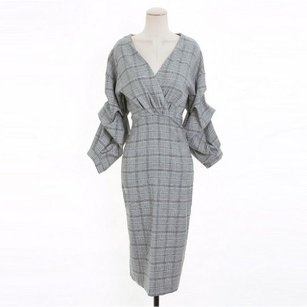 office ladies chic midi korean dress women high slim waist a-line clothes spring autumn trendy ukraine casual dresses, Black;gray
office ladies chic midi korean dress women high slim waist a-line clothes spring autumn trendy ukraine casual dresses, Black;gray