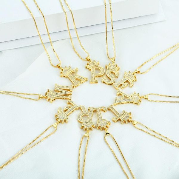 pendant necklaces daihe luxury gold plated crown letters necklace women good lucky adjustable zircon copper female gift jewelry, Silver
pendant necklaces daihe luxury gold plated crown letters necklace women good lucky adjustable zircon copper female gift jewelry, Silver