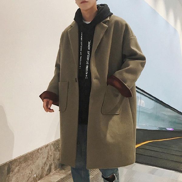 men's trench coats solid winter men casual loose single button warm mens jacket korean style oversized long sleeve overcoat ehsx, Tan;black
men's trench coats solid winter men casual loose single button warm mens jacket korean style oversized long sleeve overcoat ehsx, Tan;black
