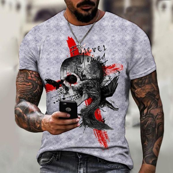 men's t-shirts halloween male personality trend 3d printing t-shirt street hip-hop casual oversized tshirt summer o-neck short sleeve, White;black 
men's t-shirts halloween male personality trend 3d printing t-shirt street hip-hop casual oversized tshirt summer o-neck short sleeve, White;black