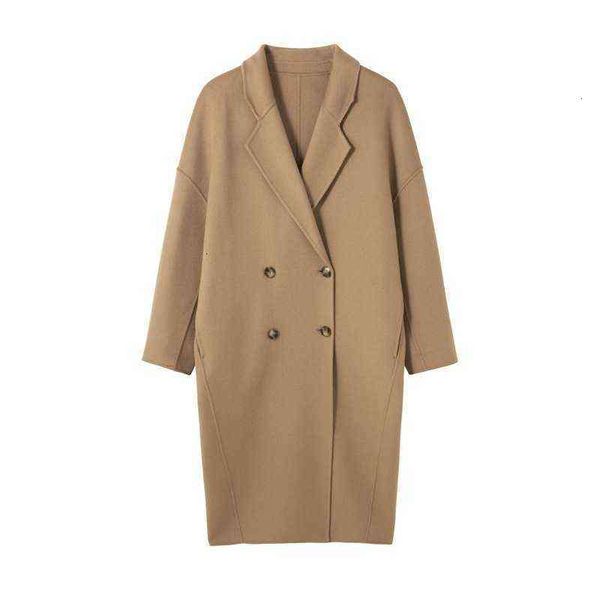 autumn winter double breasted suit collar korean tweed coat small medium long female, Black
autumn winter double breasted suit collar korean tweed coat small medium long female, Black