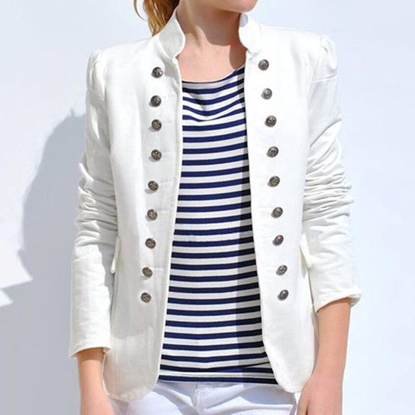 women's suits & blazers 2021 double breasted pocket women elegant suit jacket formal blazer work office business outwear solid color, White;black
women's suits & blazers 2021 double breasted pocket women elegant suit jacket formal blazer work office business outwear solid color, White;black