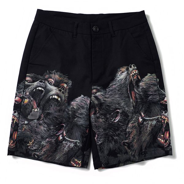 shorts summer pants gvc trendy men's cotton hem baboon group street capris loose, White;black
shorts summer pants gvc trendy men's cotton hem baboon group street capris loose, White;black
