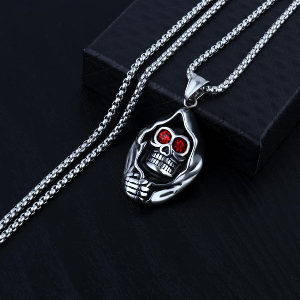 pendant necklaces punk stainless steel crystal skull chain necklace vintage hip hop statement boho goth jewelry for men male women gift, Silver
pendant necklaces punk stainless steel crystal skull chain necklace vintage hip hop statement boho goth jewelry for men male women gift, Silver