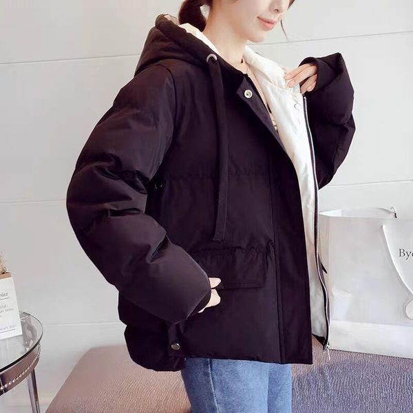 women's vests winter coat women short loose student cotton small padded jacket, Black;white
women's vests winter coat women short loose student cotton small padded jacket, Black;white
