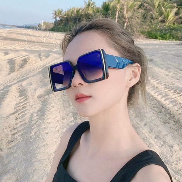 sunglasses square acetate frame women gradient brown lens lady, White;black