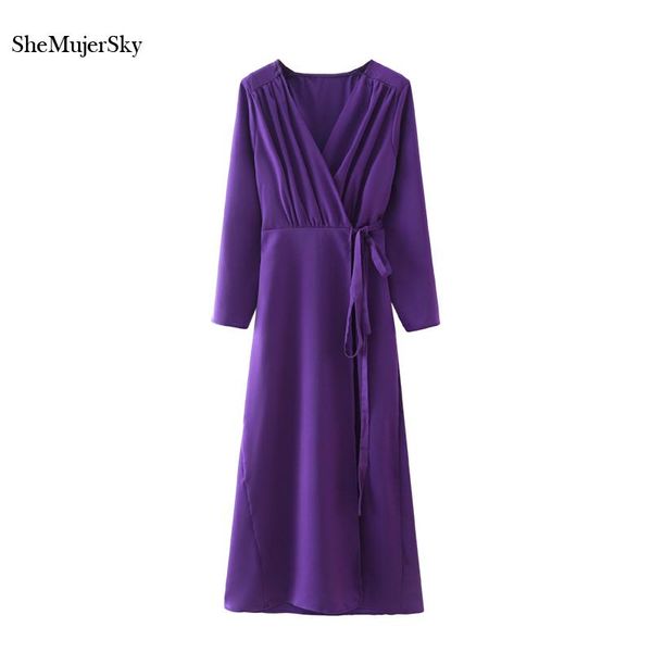 casual dresses shemujersky elegant women purple satin maxi dress 2021 long sleeve v-neck folds wrap robes, Black;gray
casual dresses shemujersky elegant women purple satin maxi dress 2021 long sleeve v-neck folds wrap robes, Black;gray