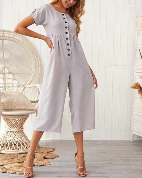 women's jumpsuits & rompers casual capris clothing fashion designer jumpsuit solid button crew neck linen blend f caz9, Black;white
women's jumpsuits & rompers casual capris clothing fashion designer jumpsuit solid button crew neck linen blend f caz9, Black;white