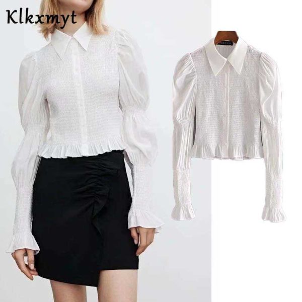 klkxmyt za spring women fashion white blouse ruffled pleated lady long sleeve slim female casual shirt chic blusas 210527
klkxmyt za spring women fashion white blouse ruffled pleated lady long sleeve slim female casual shirt chic blusas 210527