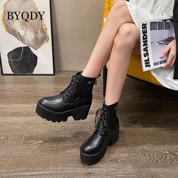 boots byqdy autumn gothic round toe woman thick bottom chunky heels lace up ankle combat footwear for party shoes plus 41, Black
boots byqdy autumn gothic round toe woman thick bottom chunky heels lace up ankle combat footwear for party shoes plus 41, Black