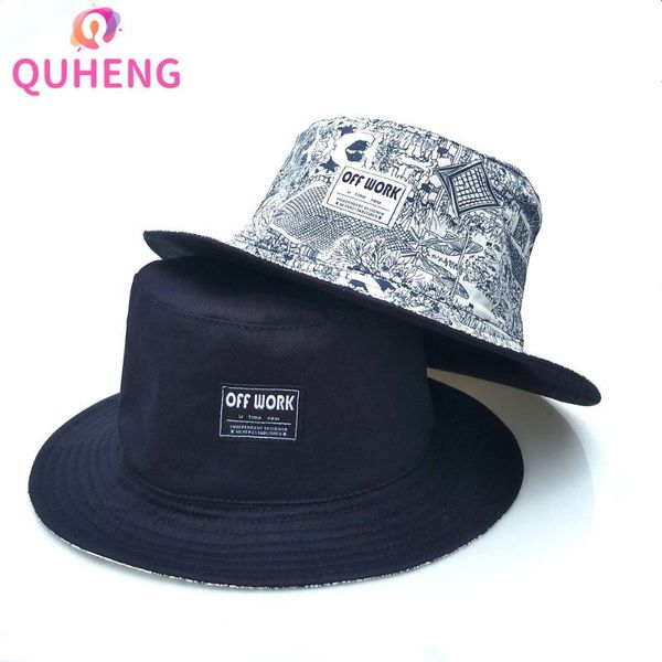 wide brim hats quheng street double-sided fisherman hat fashion trend men and women hip-hop qinghe mingtu printing leisure basin z56, Blue;gray
wide brim hats quheng street double-sided fisherman hat fashion trend men and women hip-hop qinghe mingtu printing leisure basin z56, Blue;gray