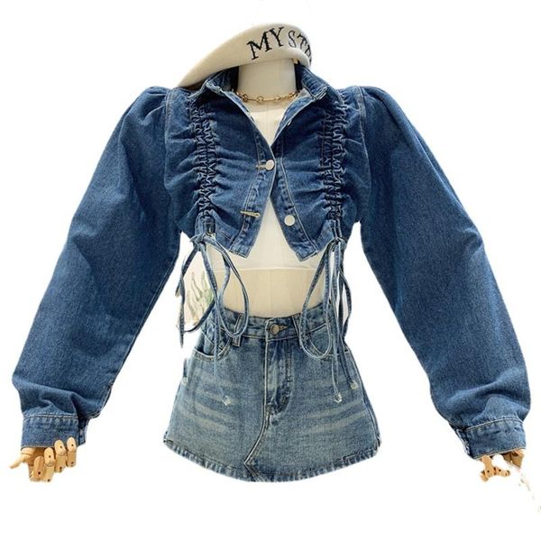 women's jackets fall women short blue black denim jacket jeans long sleeve casual coat fashion drawstring pleated cardigan outwear, Black;brown
women's jackets fall women short blue black denim jacket jeans long sleeve casual coat fashion drawstring pleated cardigan outwear, Black;brown