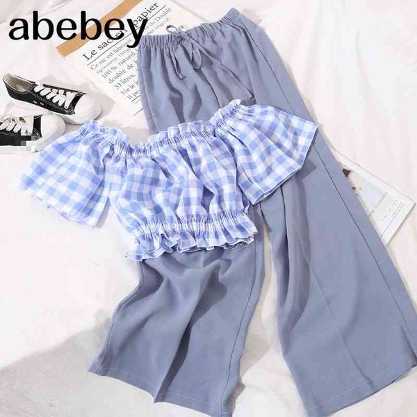 2 piece set women plaid slash neck puff sleeve blouses+solid stretch waist drawstring ladies pants fashion suits a10023 210512, White
2 piece set women plaid slash neck puff sleeve blouses+solid stretch waist drawstring ladies pants fashion suits a10023 210512, White