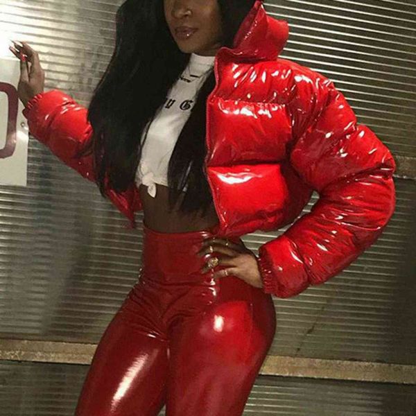 2021 fashion women bright pu black puffer jacket winter warm bubble coats shiny leather parkas down zipper cropped
2021 fashion women bright pu black puffer jacket winter warm bubble coats shiny leather parkas down zipper cropped