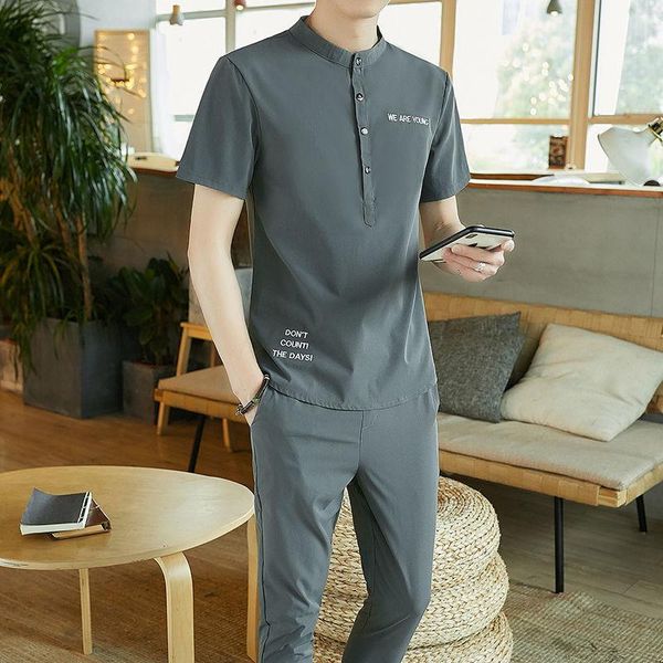 men's tracksuits summer short sleeve suit leisure business sports t-shirt capris two piece tracksuit military gym tactical set sweat su, Gray
men's tracksuits summer short sleeve suit leisure business sports t-shirt capris two piece tracksuit military gym tactical set sweat su, Gray